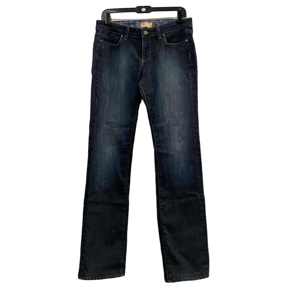 PAIGE Low Rise Premium Denim Jeans Dark Wash Melrose Straight Leg Size 29